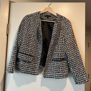 Uniqlo Black and White Tweed Blazer